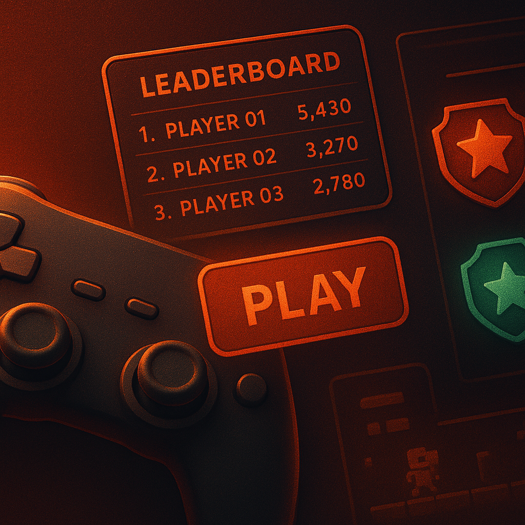 arcade montage showing small games and UI badges