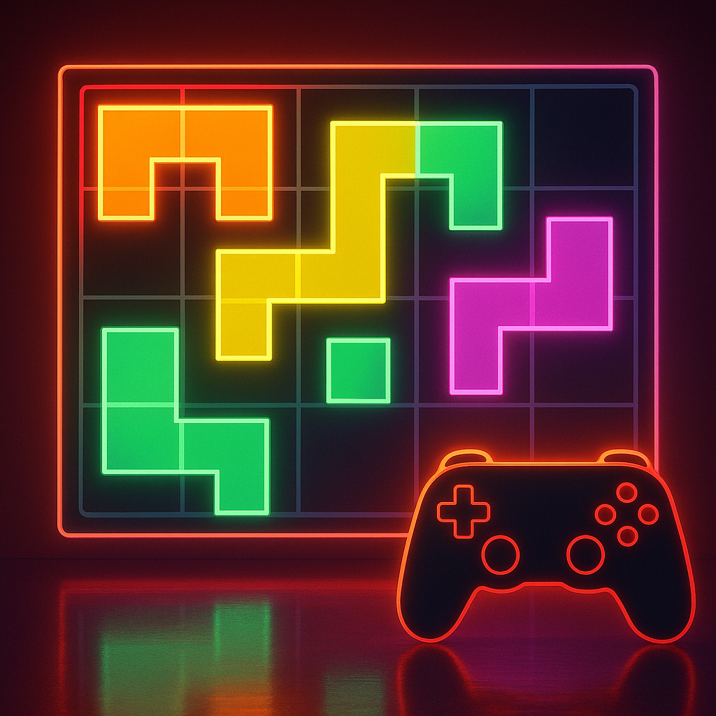 screenshot of a neon puzzle prototype